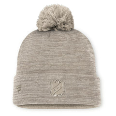 NHL Vegas Golden Knights Fanatics Authentic Pro Road Cuffed Knit Hat with Pom - Tan