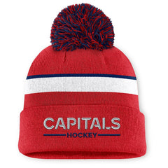 NHL Washington Capitals Fanatics Women's Authentic Pro Rink Cuffed Knit Hat with Pom - Red