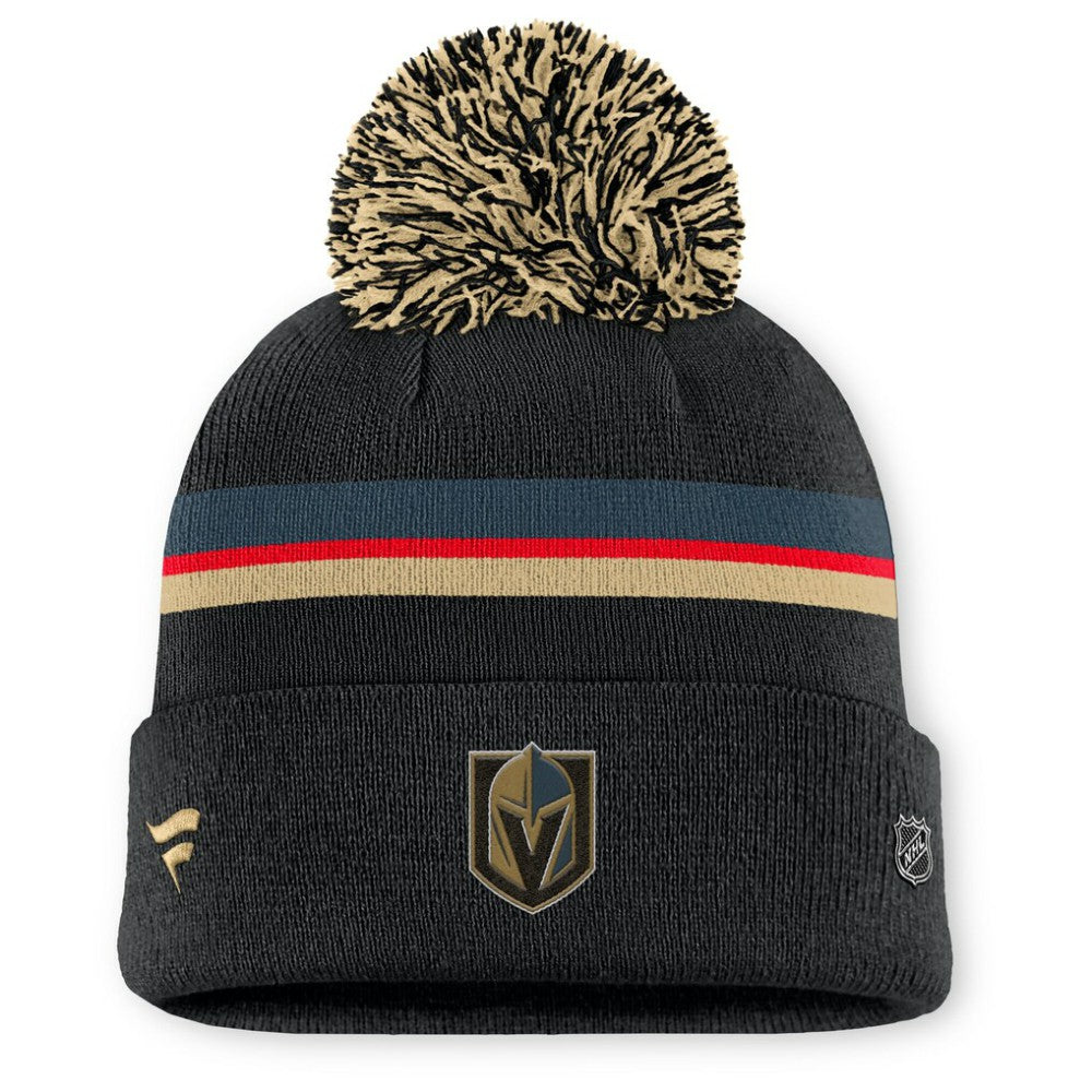 NHL Vegas Golden Knights Fanatics Women's Authentic Pro Rink Cuffed Knit Hat with Pom - Black