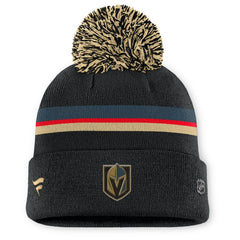 NHL Vegas Golden Knights Fanatics Women's Authentic Pro Rink Cuffed Knit Hat with Pom - Black