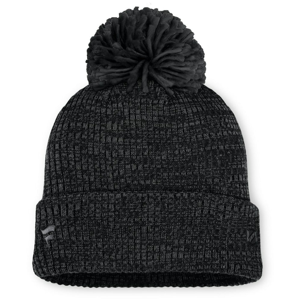 NHL New York Rangers Fanatics Women's Authentic Pro Road Cuffed Knit Hat with Pom - Black