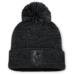 NHL Vegas Golden Knights Fanatics Women's Authentic Pro Road Cuffed Knit Hat with Pom - Black