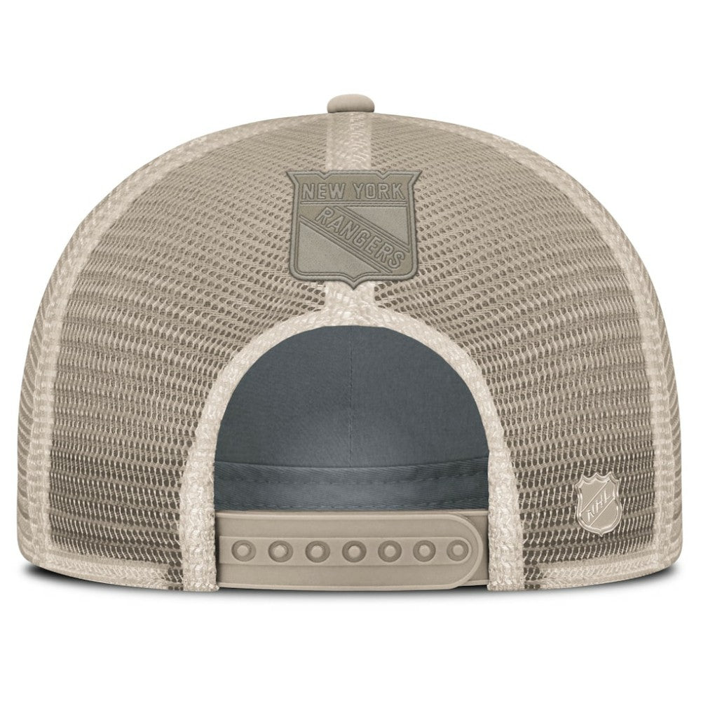 NHL New York Rangers Fanatics Women's Authentic Pro Road Trucker Adjustable Hat - Tan