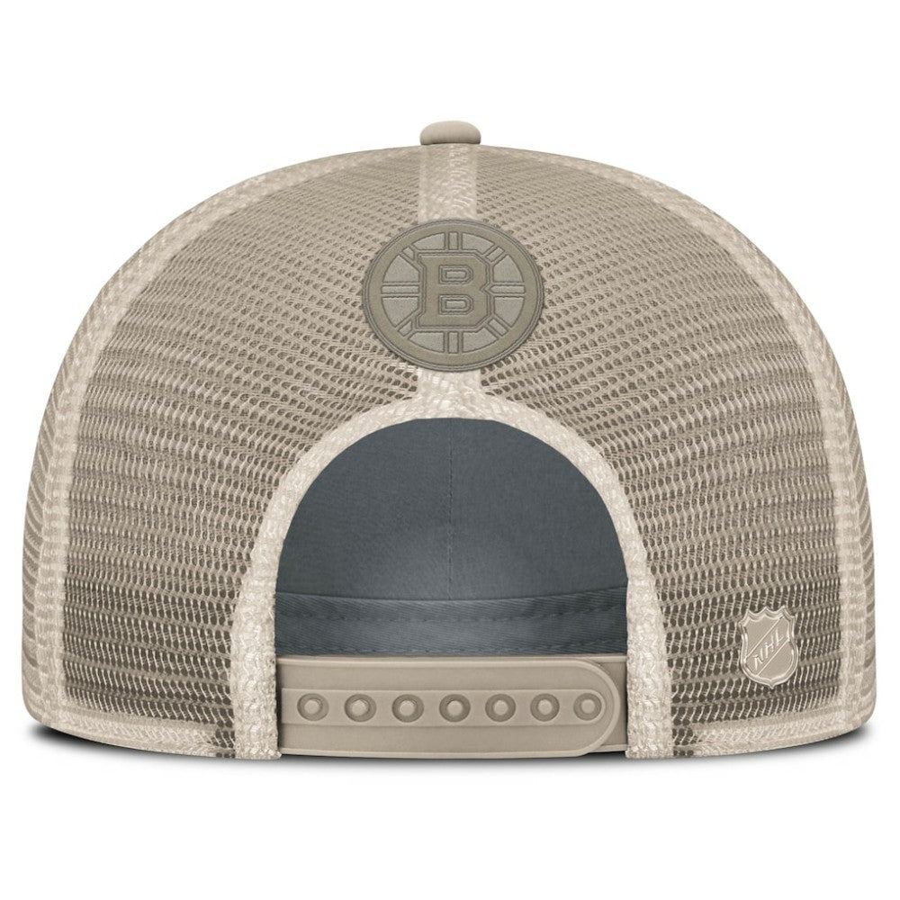 NHL Boston Bruins Fanatics Women's Authentic Pro Road Trucker Adjustable Hat - Tan