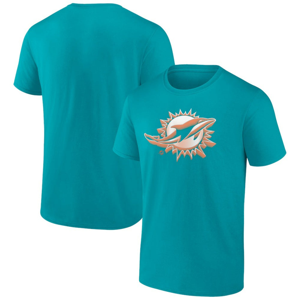 Miami Dolphins Chrome Dimension T-Shirt Aqua