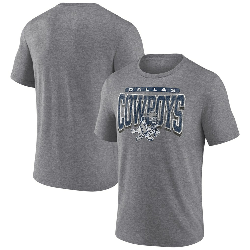 Dallas Cowboys Warped Block Tri-Blend T-Shirt Heather Gray