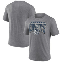 Dallas Cowboys Warped Block Tri-Blend T-Shirt Heather Gray