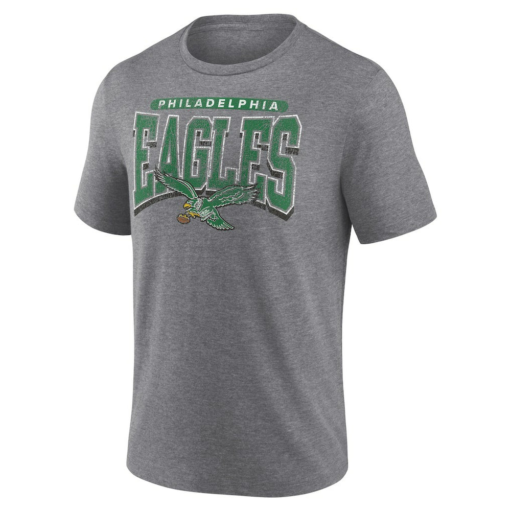 Philadelphia Eagles Warped Block Tri-Blend T-Shirt Heather Gray