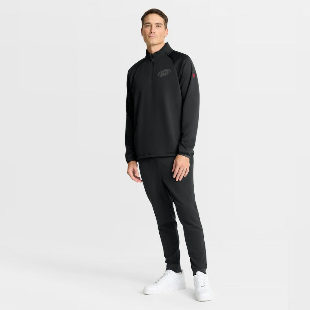 NHL Carolina Hurricanes Fanatics Authentic Pro Tonal Rink Raglan Quarter-Zip Pullover - Black