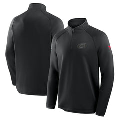 NHL Carolina Hurricanes Fanatics Authentic Pro Tonal Rink Raglan Quarter-Zip Pullover - Black