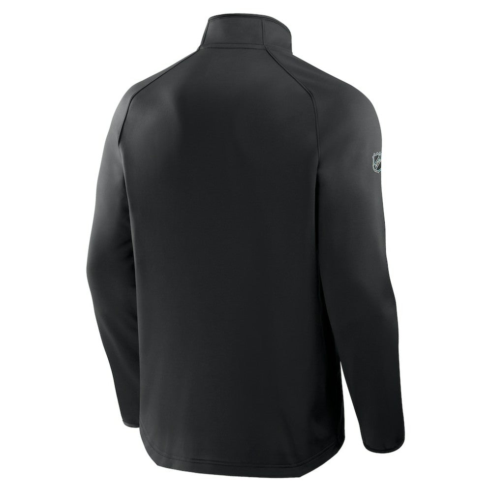 NHL Carolina Hurricanes Fanatics Authentic Pro Tonal Rink Raglan Quarter-Zip Pullover - Black