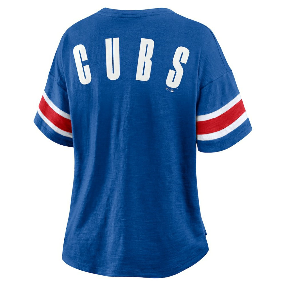 Chicago Cubs Fanatics Women's Curl Route T-Shirt - Royal T-shirts