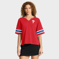 Philadelphia Phillies Fanatics Women's Curl Route T-Shirt - Red T-shirts