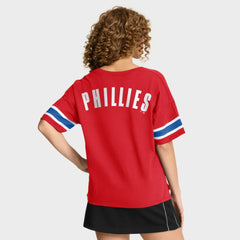 Philadelphia Phillies Fanatics Women's Curl Route T-Shirt - Red T-shirts
