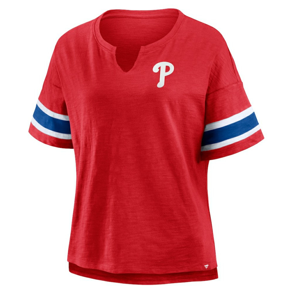 Philadelphia Phillies Fanatics Women's Curl Route T-Shirt - Red T-shirts
