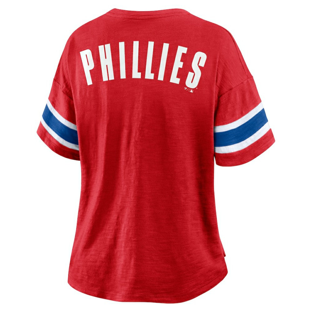 Philadelphia Phillies Fanatics Women's Curl Route T-Shirt - Red T-shirts