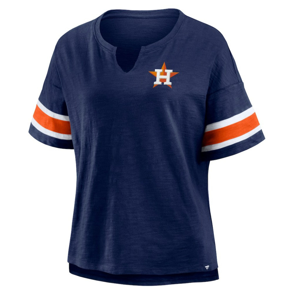 Houston Astros Fanatics Women's Curl Route T-Shirt - Navy T-shirts
