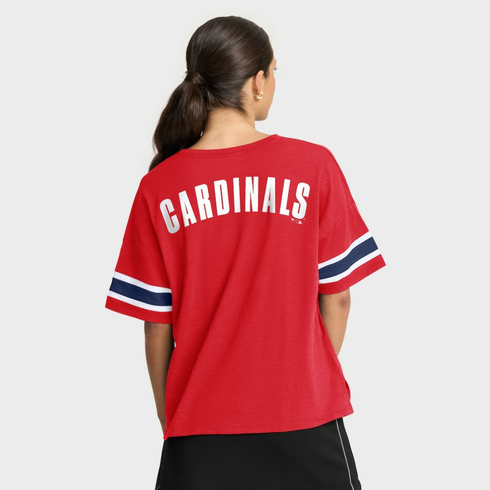 St. Louis Cardinals Fanatics Women's Curl Route T-Shirt - Red T-shirts