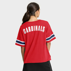 St. Louis Cardinals Fanatics Women's Curl Route T-Shirt - Red T-shirts