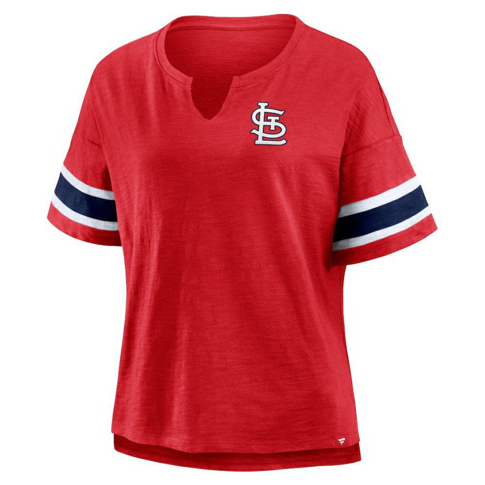 St. Louis Cardinals Fanatics Women's Curl Route T-Shirt - Red T-shirts