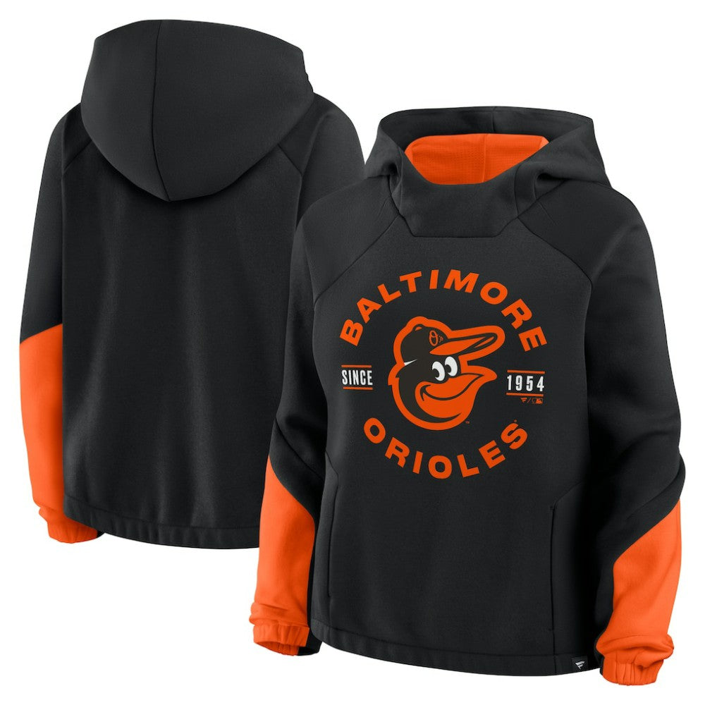 Baltimore Orioles Fanatics Women's Oversized Time to Win Pullover Hoodie - Black Hoodies