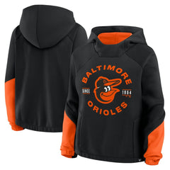 Baltimore Orioles Fanatics Women's Oversized Time to Win Pullover Hoodie - Black Hoodies
