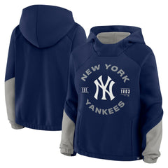 New York Yankees Fanatics Women's Oversized Time to Win Pullover Hoodie - Navy Hoodies