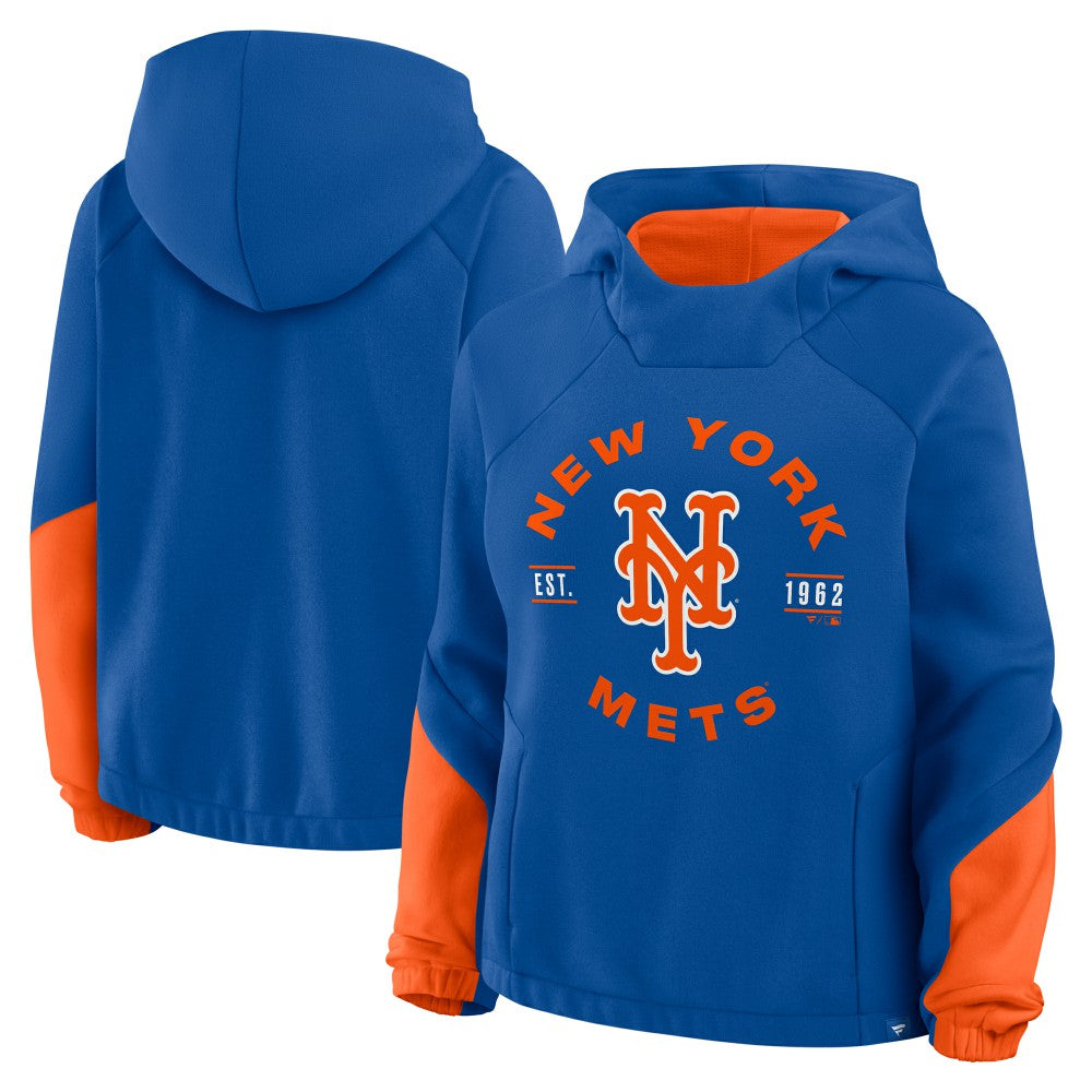 New York Mets Fanatics Women's Oversized Time to Win Pullover Hoodie - Royal Hoodies