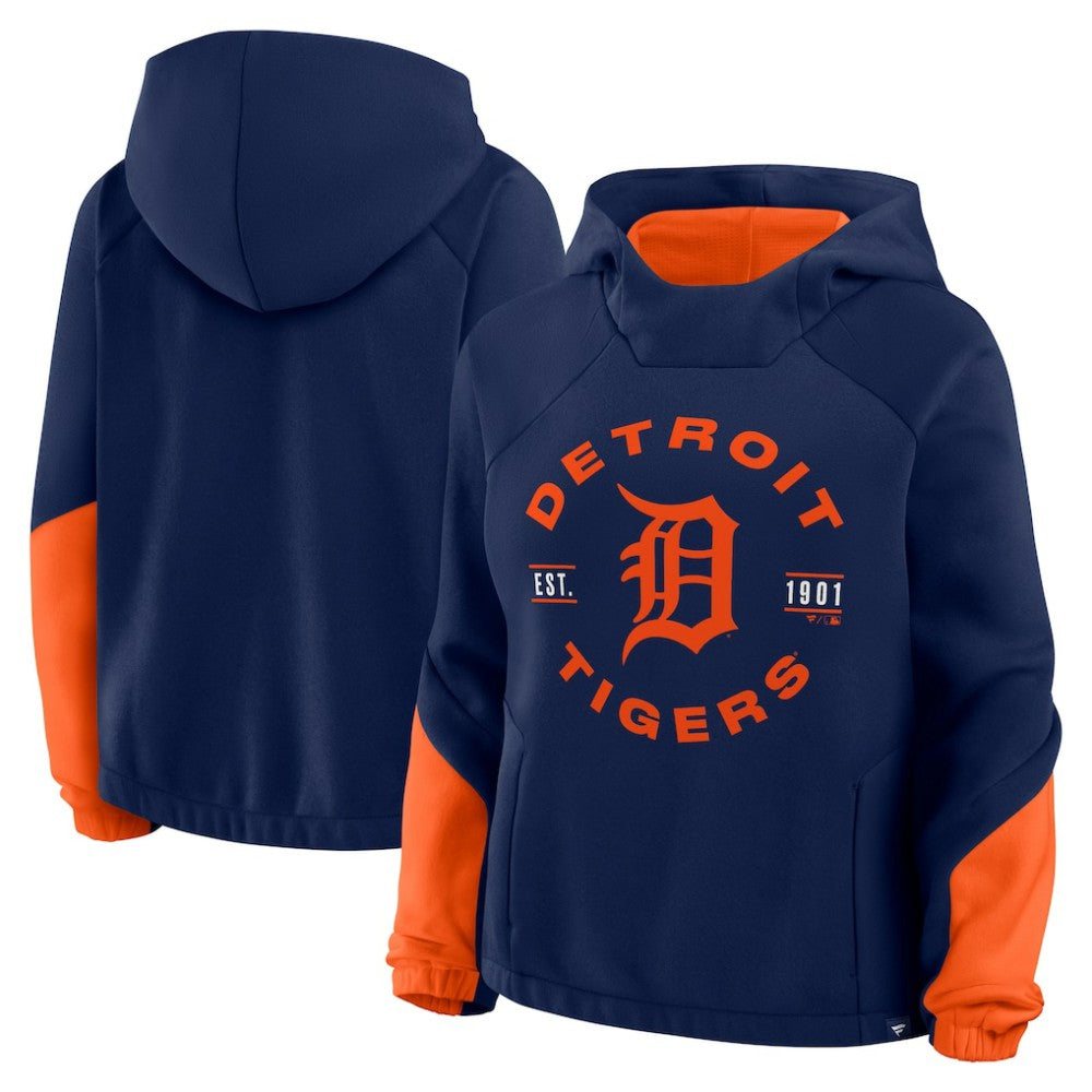 Detroit Tigers Fanatics Women's Oversized Time to Win Pullover Hoodie - Navy Hoodies