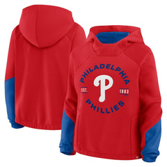 Philadelphia Phillies Fanatics Women's Oversized Time to Win Pullover Hoodie - Red Hoodies