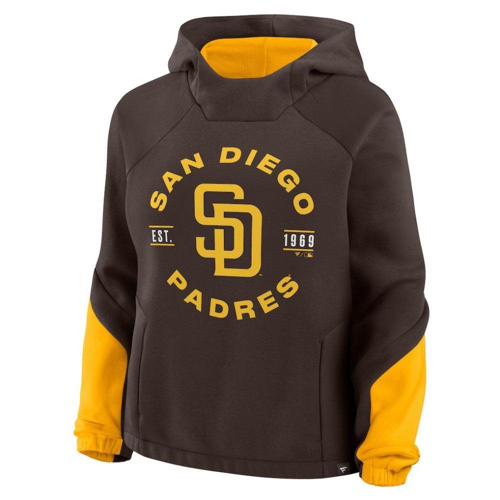 San Diego Padres Fanatics Women's Oversized Time to Win Pullover Hoodie - Brown Hoodies