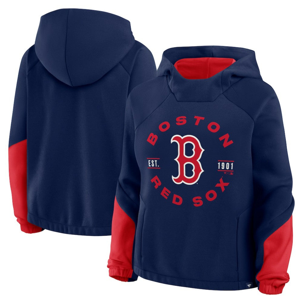 Boston Red Sox Fanatics Women's Oversized Time to Win Pullover Hoodie - Navy Hoodies