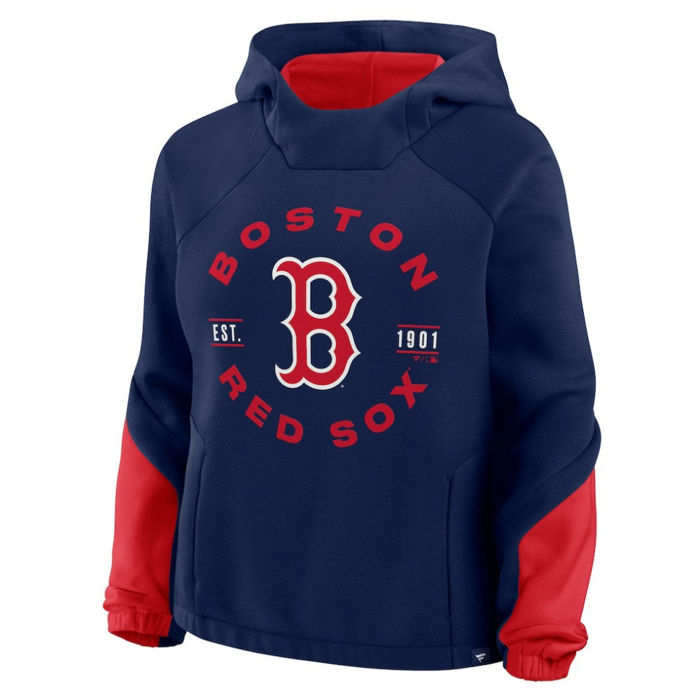 Boston Red Sox Fanatics Women's Oversized Time to Win Pullover Hoodie - Navy Hoodies