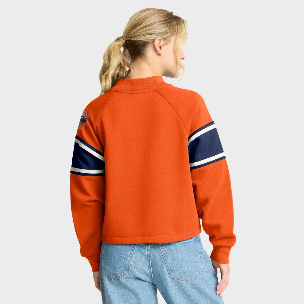 Houston Astros Fanatics Women's Oversized Toss Sweep Raglan Pullover Sweatshirt - Orange Pullover