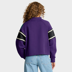Arizona Diamondbacks Fanatics Women's Oversized Toss Sweep Raglan Pullover Sweatshirt - Purple Pullover