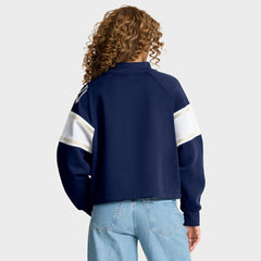 New York Yankees Fanatics Women's Oversized Toss Sweep Raglan Pullover Sweatshirt - Navy Pullover