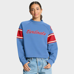 St. Louis Cardinals Fanatics Women's Oversized Toss Sweep Raglan Pullover Sweatshirt - Light Blue Pullover