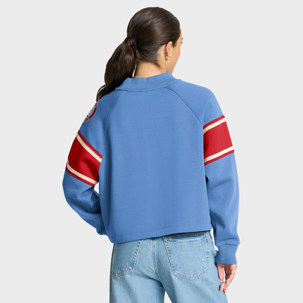 St. Louis Cardinals Fanatics Women's Oversized Toss Sweep Raglan Pullover Sweatshirt - Light Blue Pullover