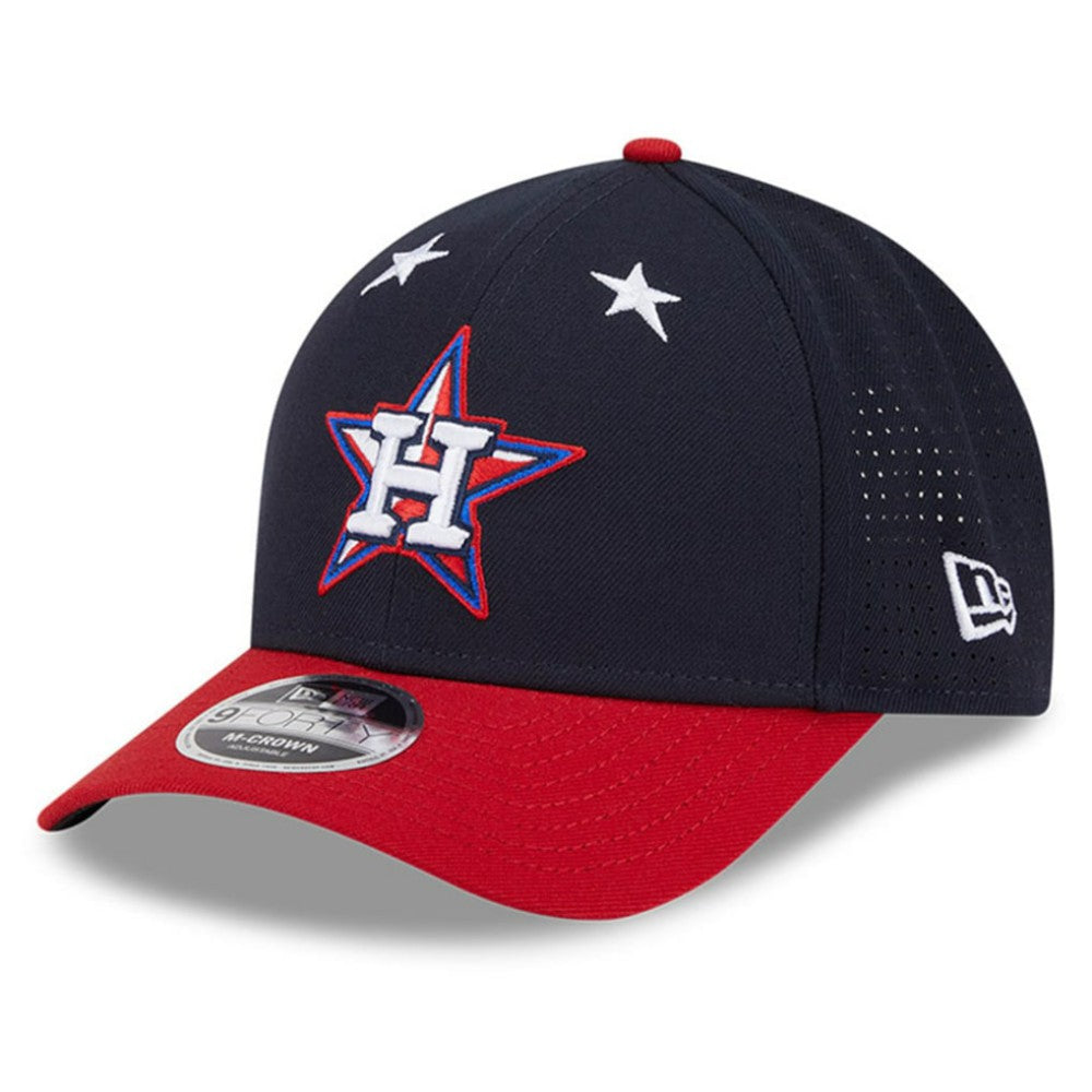 Houston Astros New Era 2025 MLB All-Star Game Workout 9FORTY M-Crown Adjustable Hat - Navy/Red Hats