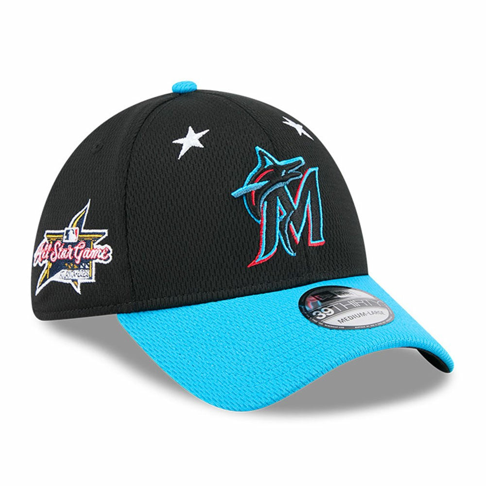 Miami Marlins New Era 2025 MLB All-Star Game 39THIRTY Flex Hat - Black/Blue Hats
