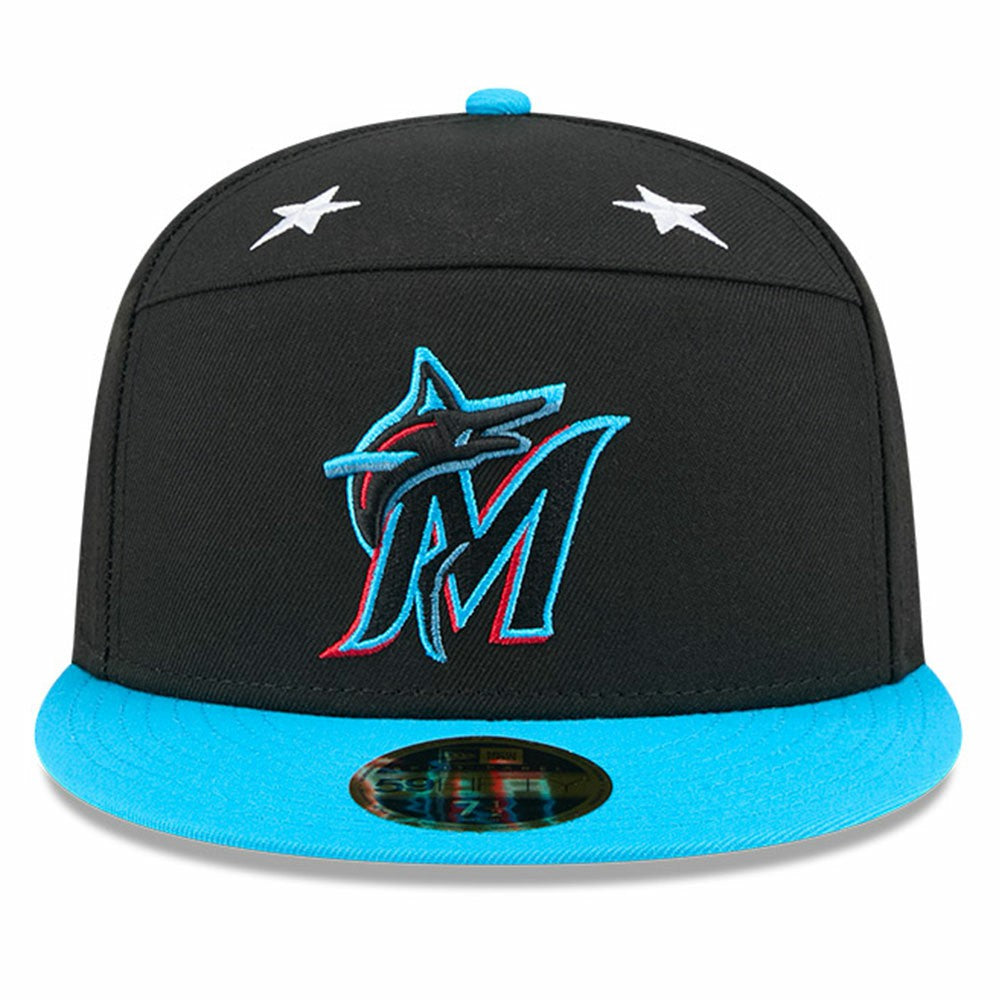 Miami Marlins New Era 2025 MLB All-Star Game Side Patch 59FIFTY Fitted Hat - Black/Blue Hats