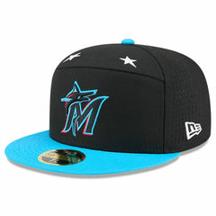 Miami Marlins New Era 2025 MLB All-Star Game Side Patch 59FIFTY Fitted Hat - Black/Blue Hats