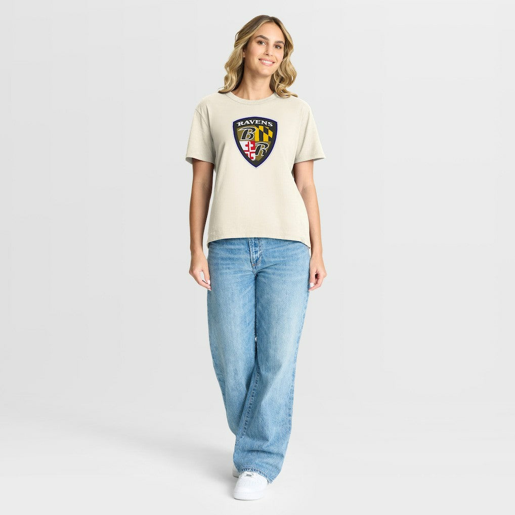 Baltimore Ravens Women's Dove Legacy T-Shirt Cream