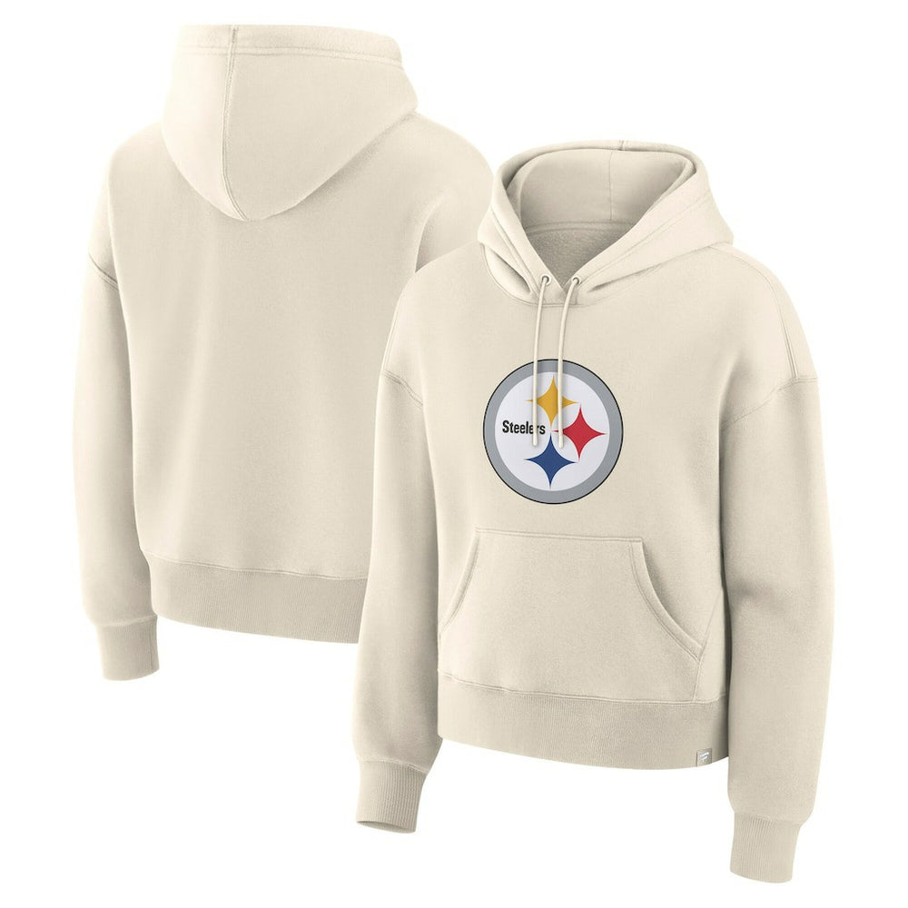 Pittsburgh Steelers Women's Dove Legacy Pullover Hoodie Cream