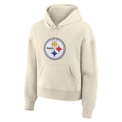 Pittsburgh Steelers Women's Dove Legacy Pullover Hoodie Cream