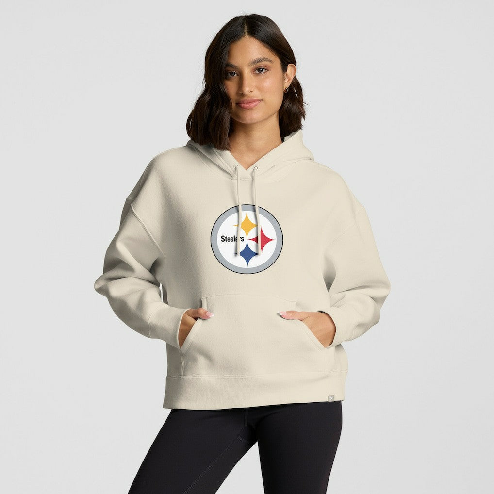 Pittsburgh Steelers Women's Dove Legacy Pullover Hoodie Cream
