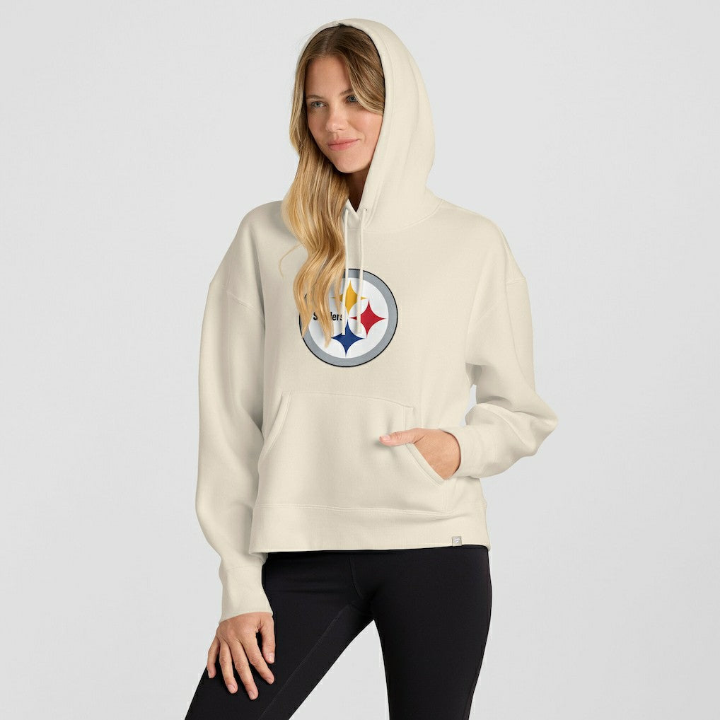 Pittsburgh Steelers Women's Dove Legacy Pullover Hoodie Cream