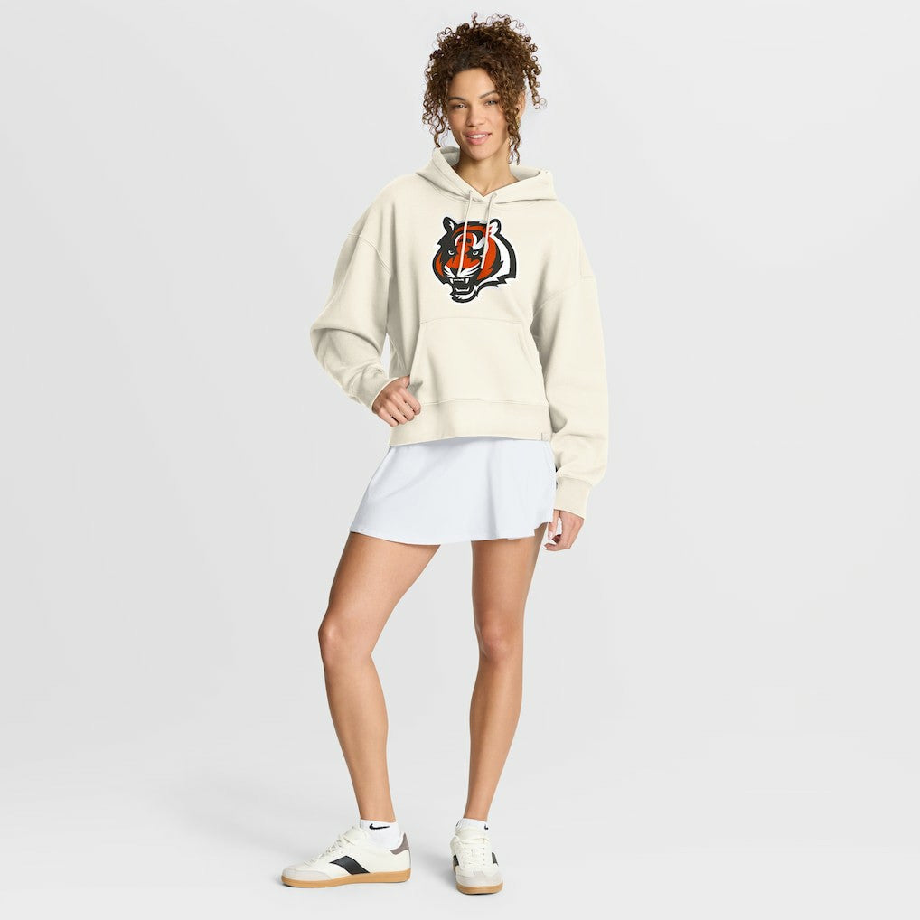 Cincinnati Bengals Women's Dove Legacy Pullover Hoodie Cream