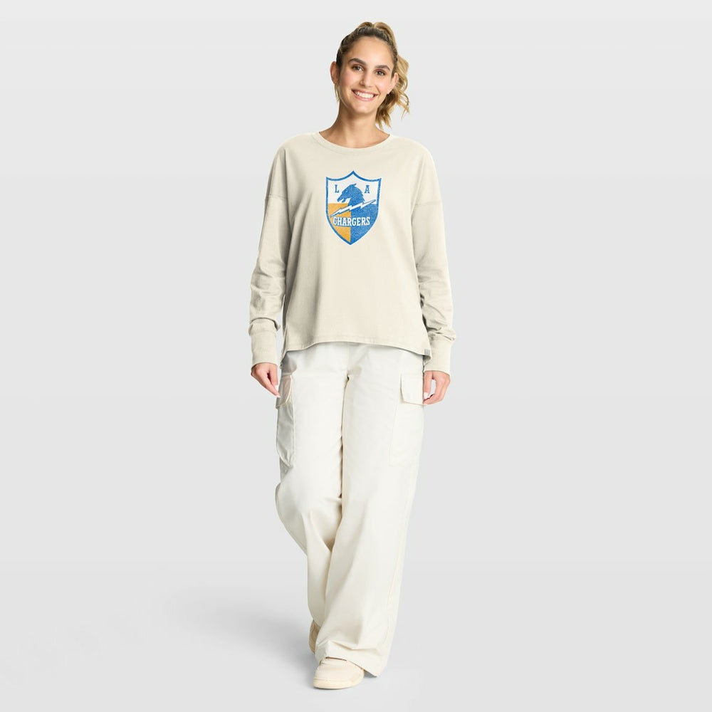 Los Angeles Chargers Women's Dove Legacy Long Sleeve T-Shirt Cream