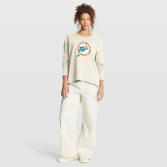 Miami Dolphins Women's Dove Legacy Long Sleeve T-Shirt Cream